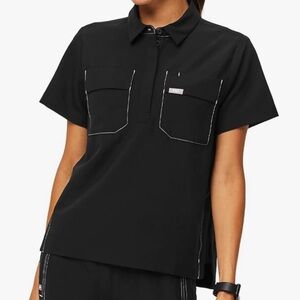 New, FIGS Saiya Classic Scrub Top- Women, Size XL, Black